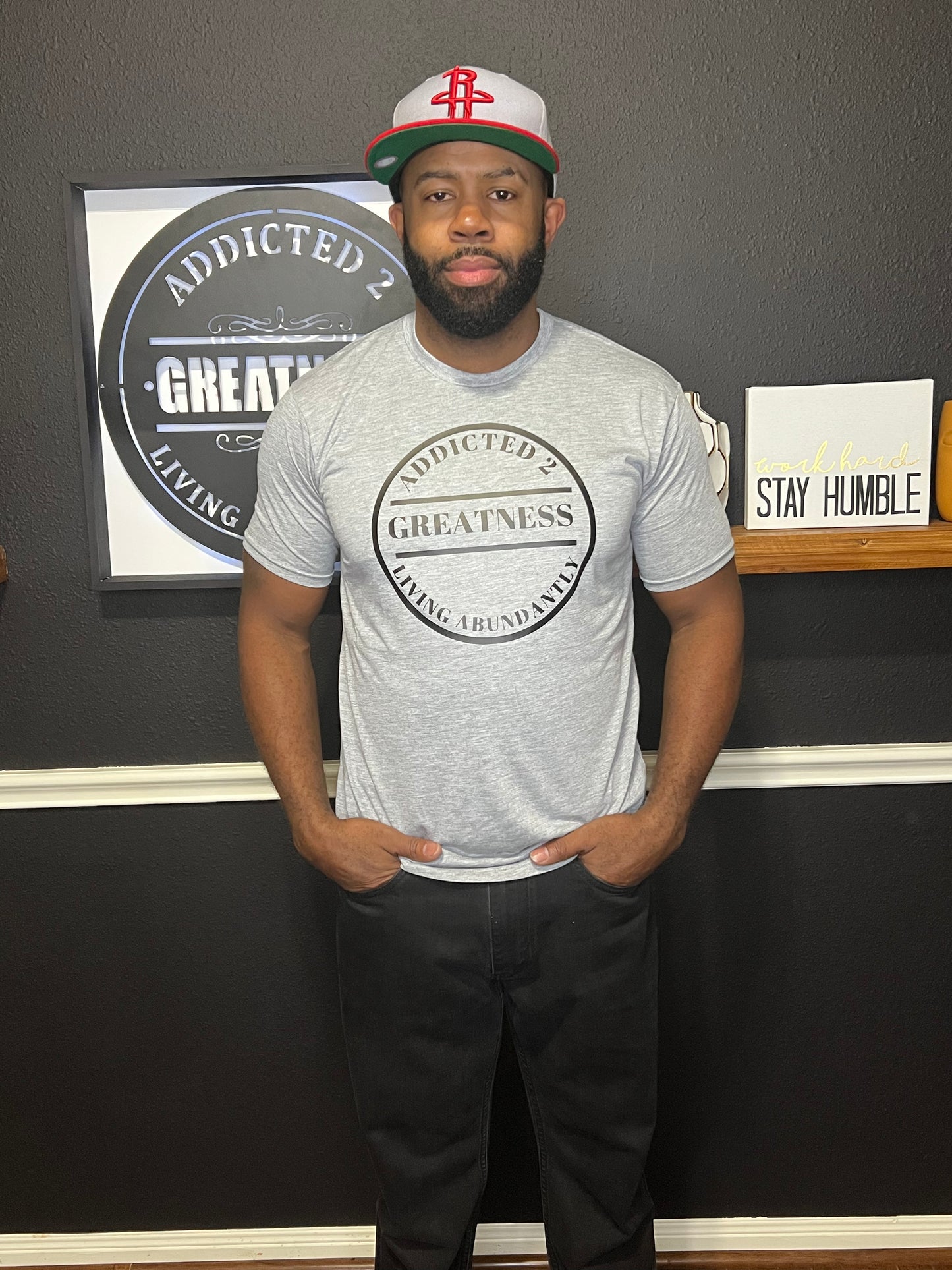 Addicted 2 Greatness Men T-shirt circle logo